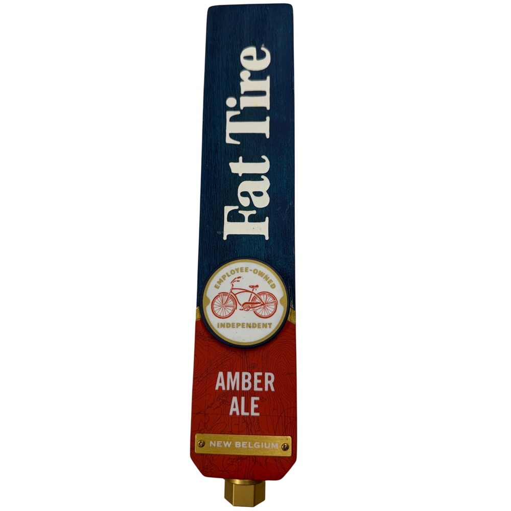 New Belgium Fat Tire Amber Ale Beer Tap Handle Paddle Bicycle Logo